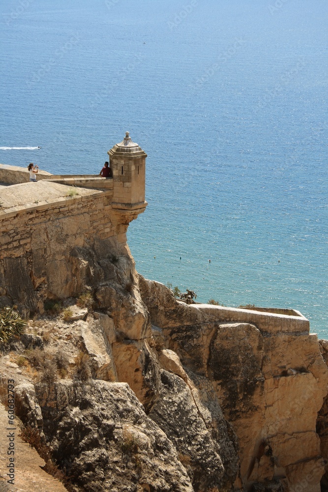 Fragment of Santa Barbara Fortress in Alicante, Spain