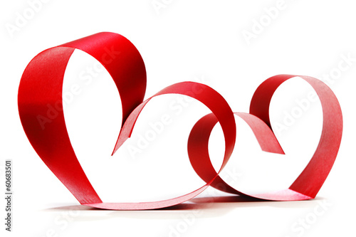 Red heart ribbons