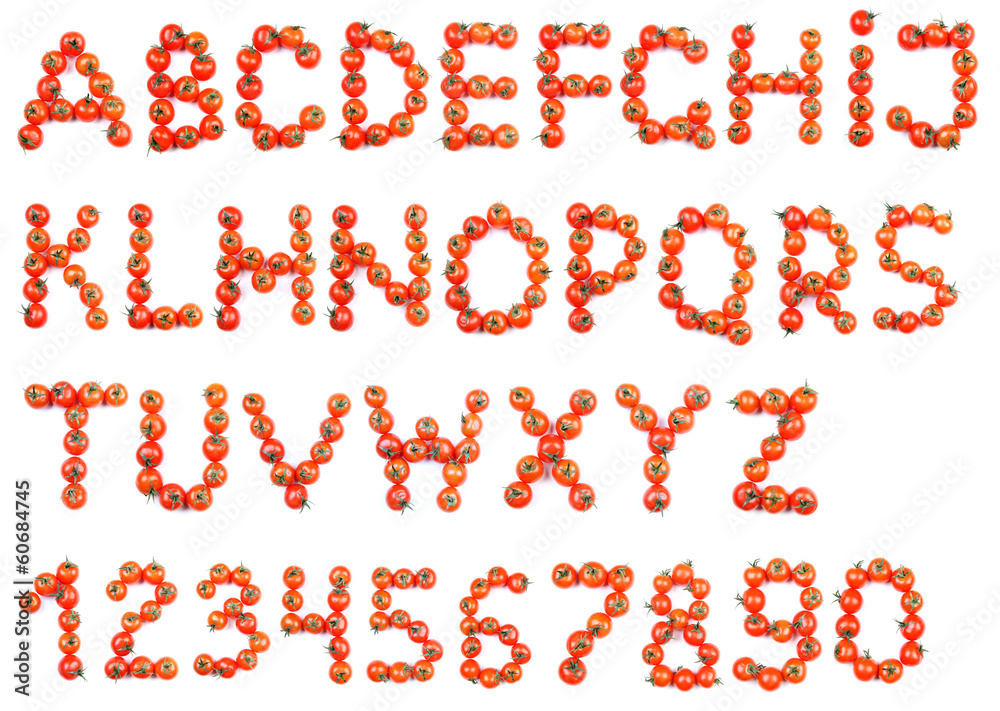 Alphabet of tomatoes Alphabet of tomatoes