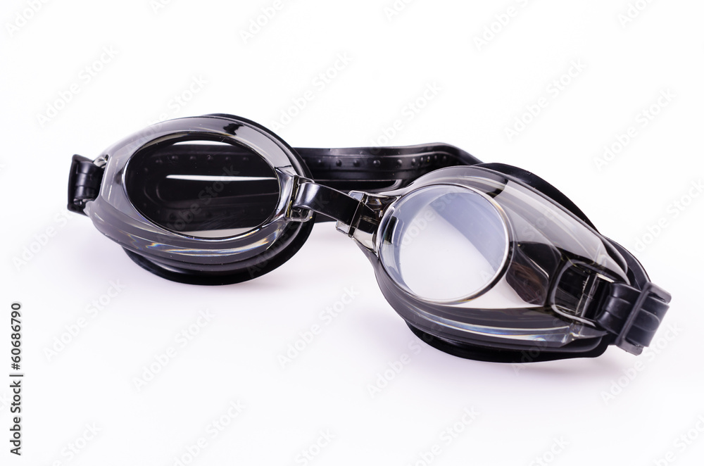 Swimming goggles glasses isolated on white background Swimming goggles glasses isolated on white background