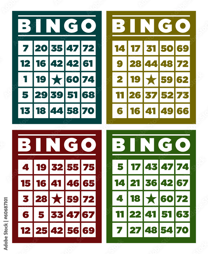 Set of retro bingo cards Stock Vector | Adobe Stock