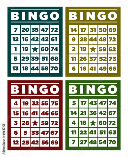 Set of retro bingo cards