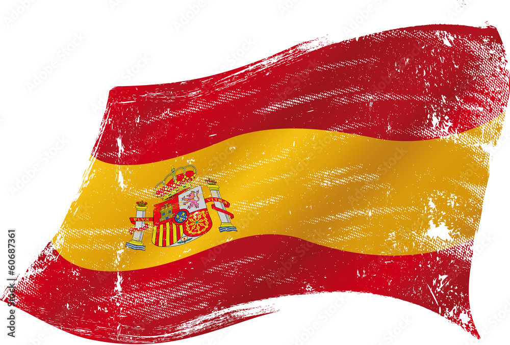 Naklejka premium Hiszpańska flaga grunge