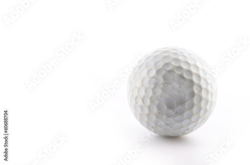 Golf ball isolated white background