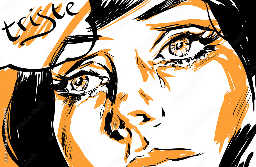 Dessin Visage Femme Triste Facile