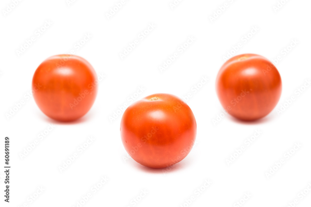 Red Cherry Tomatoes Isolated On White Red Cherry Tomatoes Isolated On White