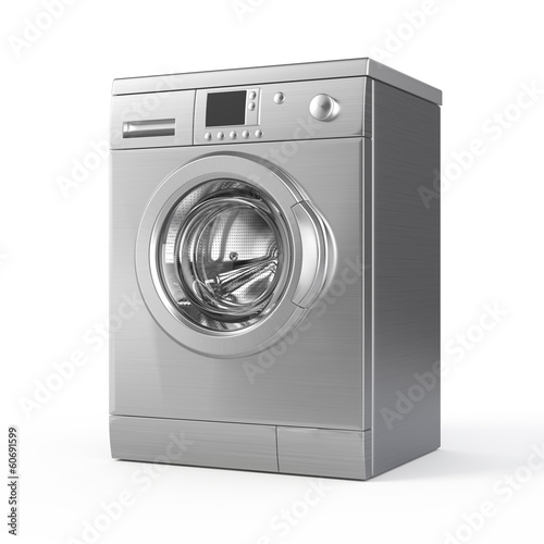 Washing machine isolated on white - 3d render photo