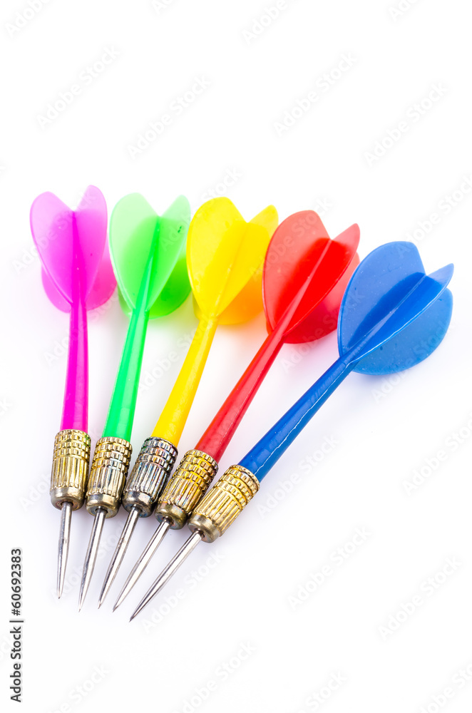 Color darts on isolated white background Color darts on isolated white background