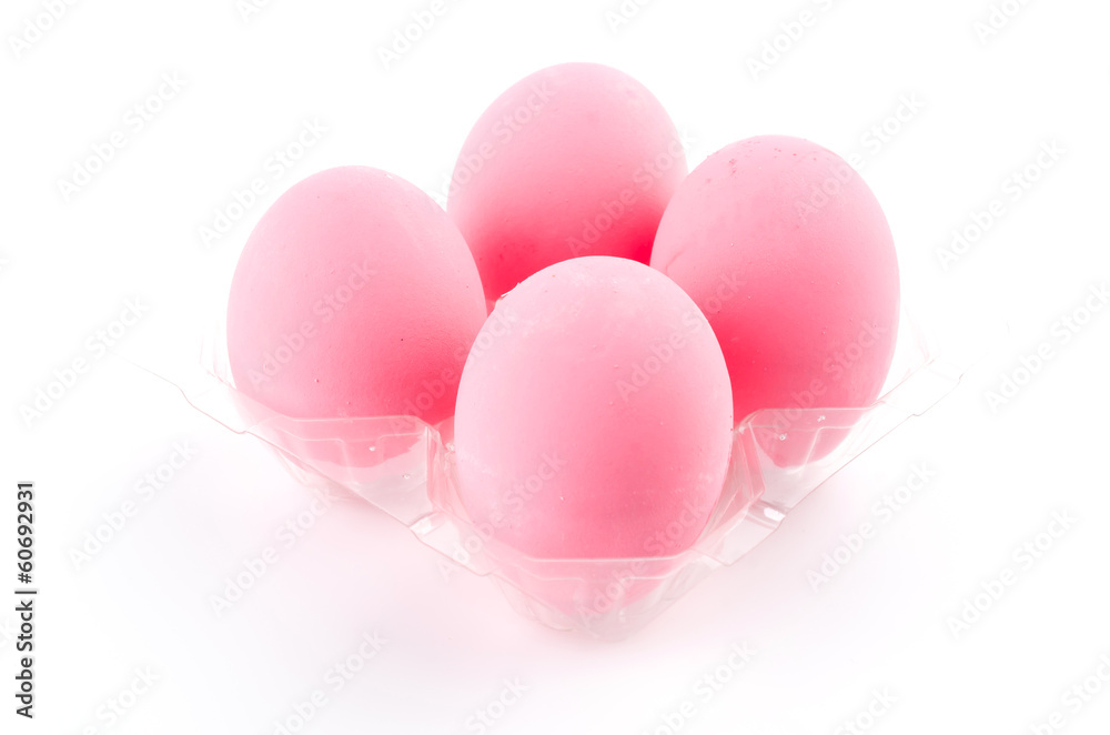 Eggs packed isolated white background Eggs packed isolated white background