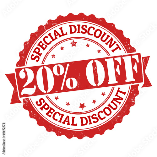 Special discount 20% off stamp