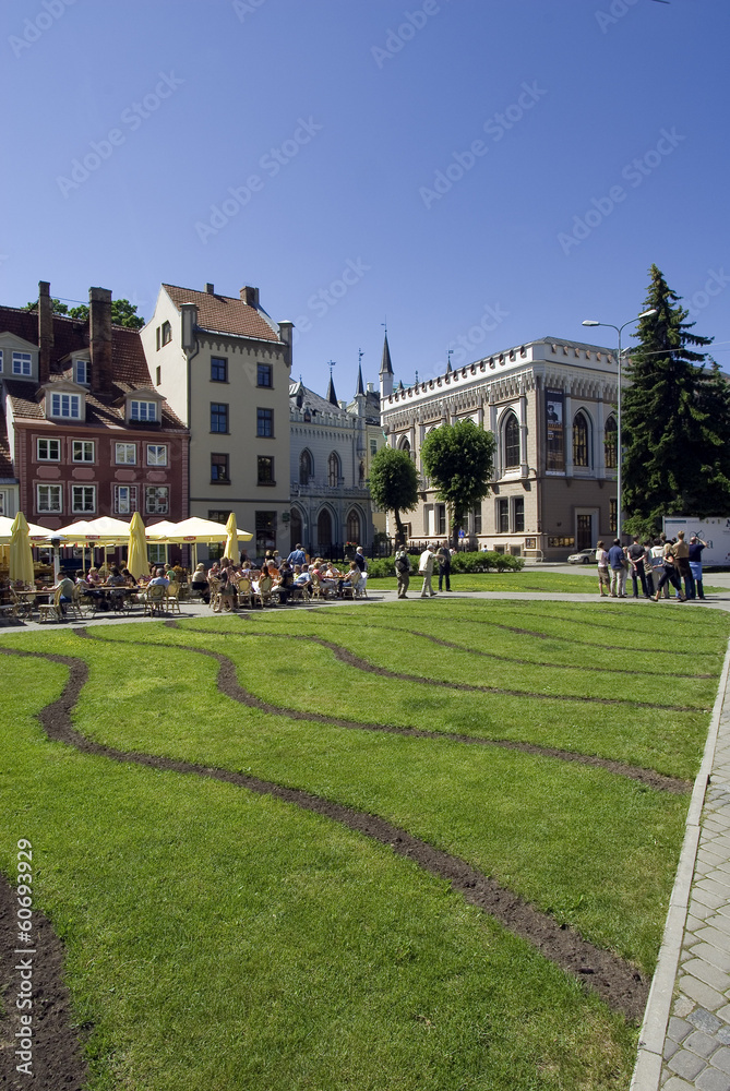 Livenplatz in der Altstadt von Riga, Lettland