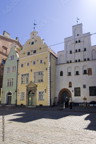 Die drei Brüder in der Altstadt von Riga, Lettland