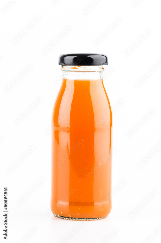 Orange juice bottle isolated white background Orange juice bottle isolated white background