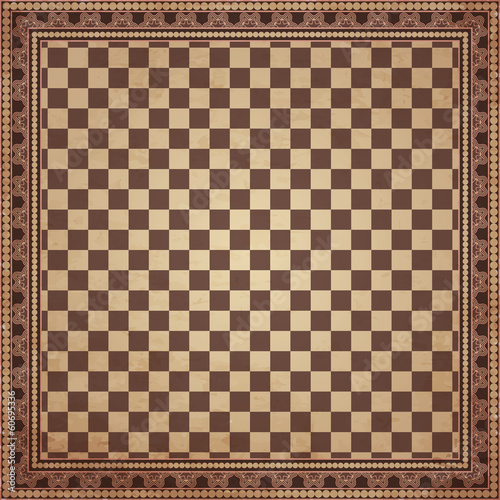 Vintage chessboard background, vector illustration