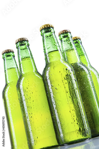 Closeup of cold beer