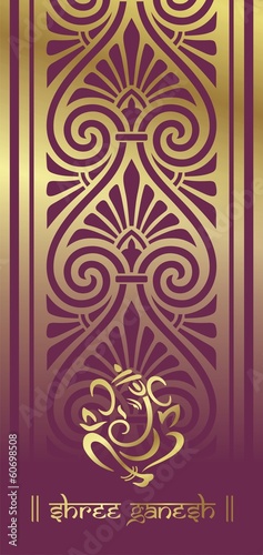Ganesha, Hindu wedding card, royal Rajasthan, India