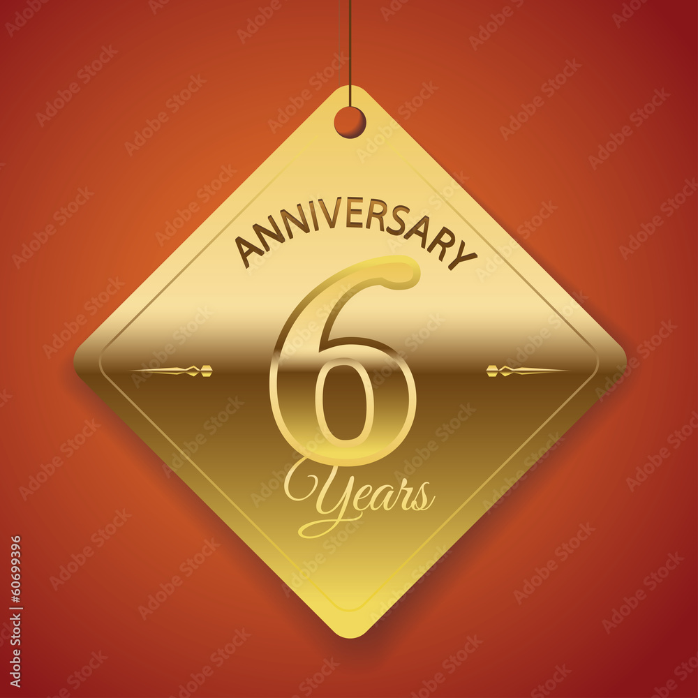 6th Anniversary poster / template/ tag design Vector Background Stock  Vector | Adobe Stock
