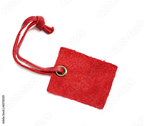 Red suede label
