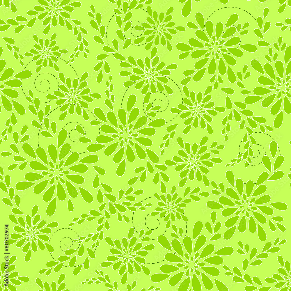 Green floral patterns. Green floral patterns.