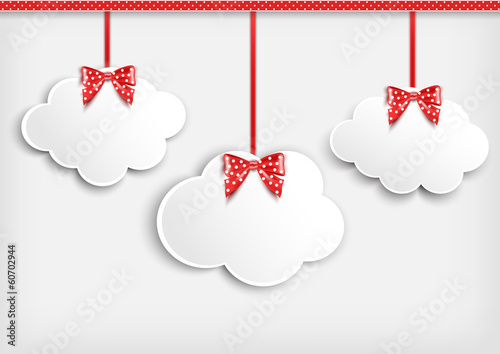 Background with paper cloud.