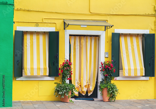 Typical yellow house in Bur...