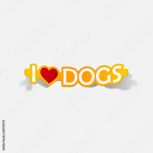 I Love Dogs, realistic design element