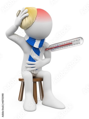 3D white people. Human flu