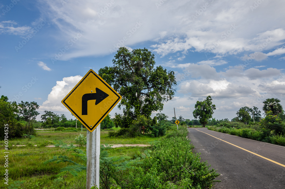 Road sign symbol and sky Road sign symbol and sky