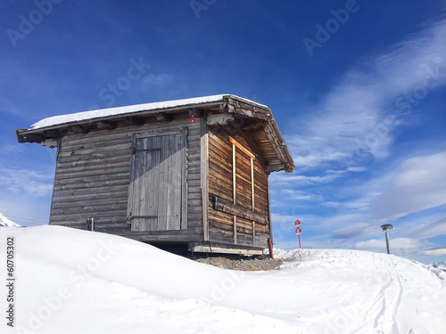 Old wooden barn in a sunny day
