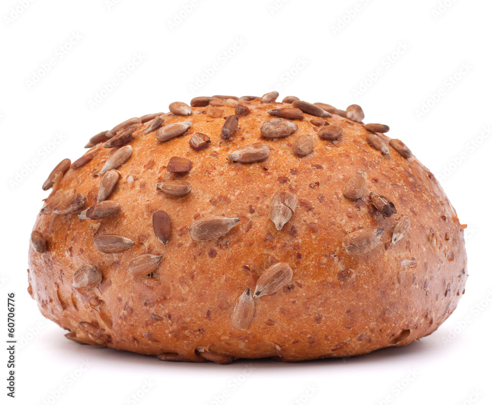 Hamburger bun or roll with sesame seeds cutout Hamburger bun or roll with sesame seeds cutout