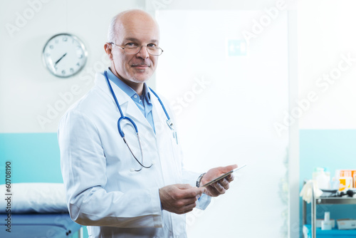 Doctor with tablet