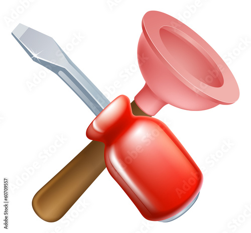 Crossed plunger and screwdr...