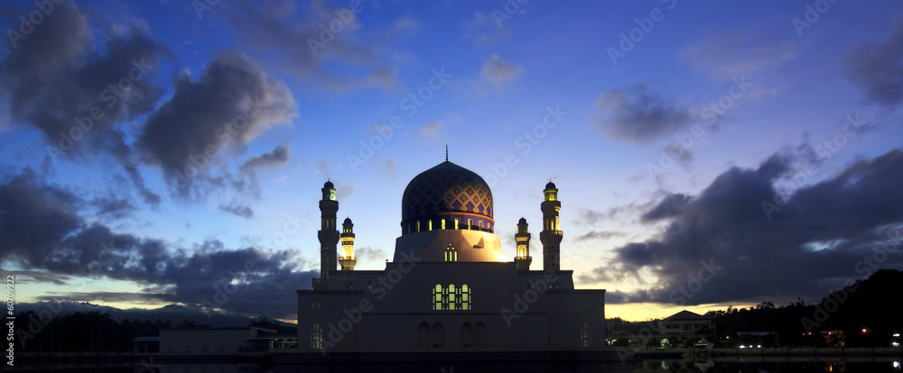 Kota Kinabalu city mosque at Sabah, Borneo, Malaysia