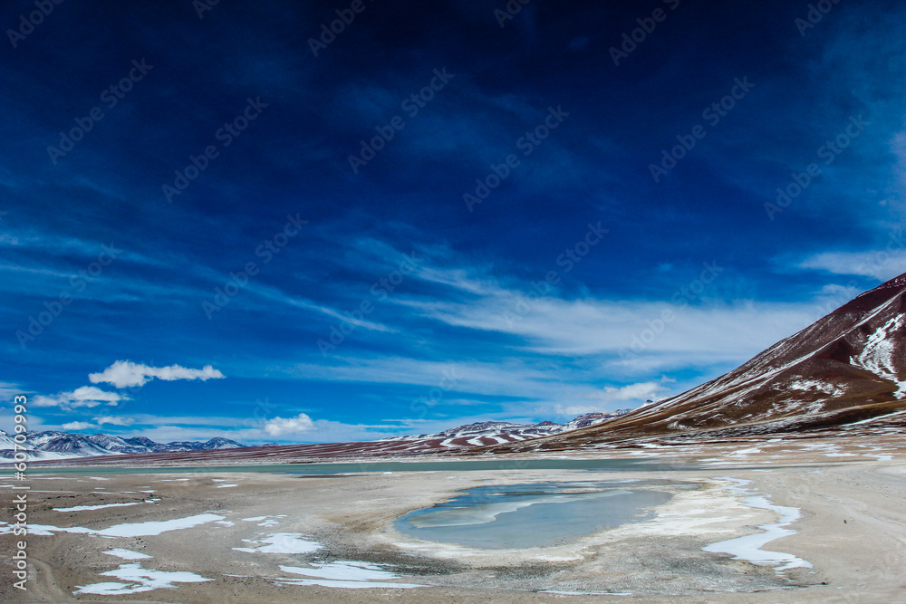 A desert on the altiplano of the andes in Bolivia