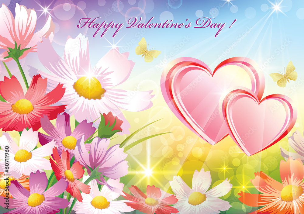 Fototapeta premium floral vector with heart