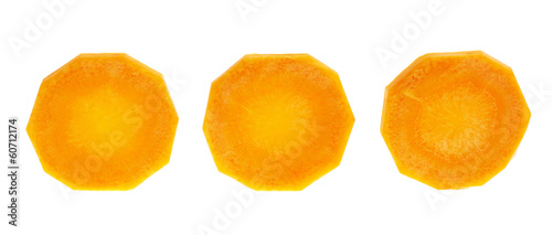 Round slices of carrots