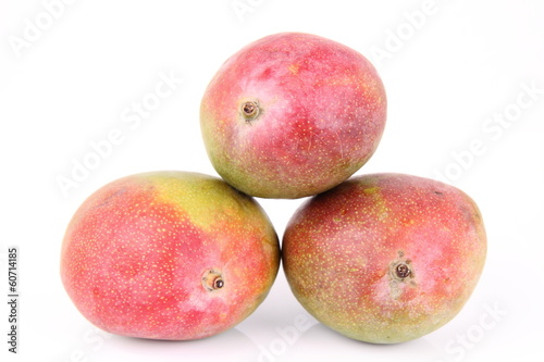Mango fruits on a white background