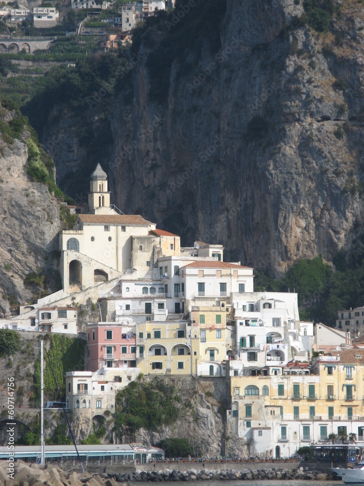 Italie - Campanie - Amalfi, vue de la mer