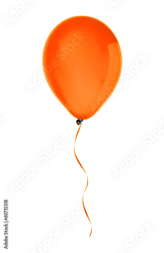 orange happy air flying balloon isolated on white