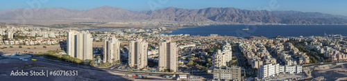 Aerial view on the maina and beach of Eilat, Israel
