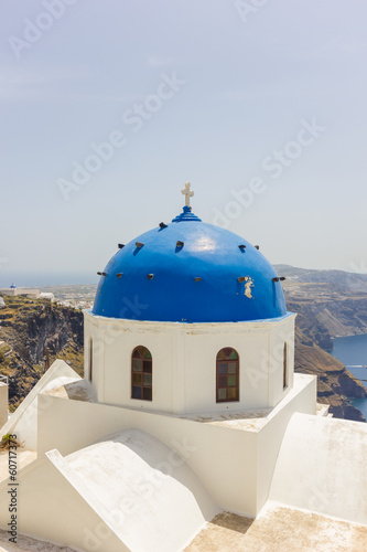 dome church in Santorini Greece