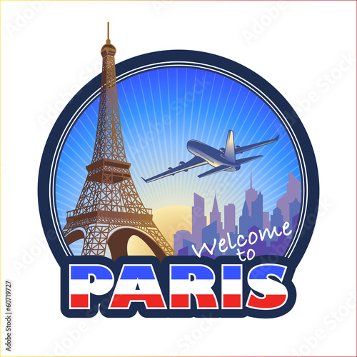 Paris travel emblem 2