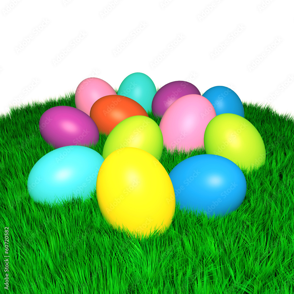 Easter Eggs on Grass