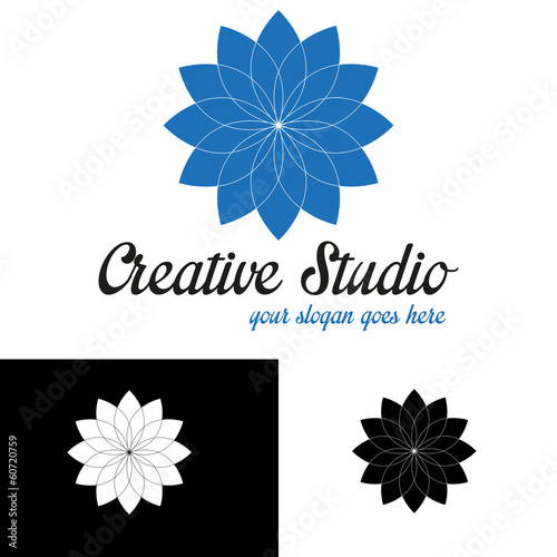 Blue abstract logo template