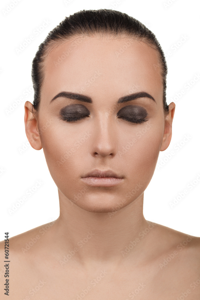 Portrait of girl with make-up step by step. Step 5. Portrait of girl with make-up step by step. Step 5.