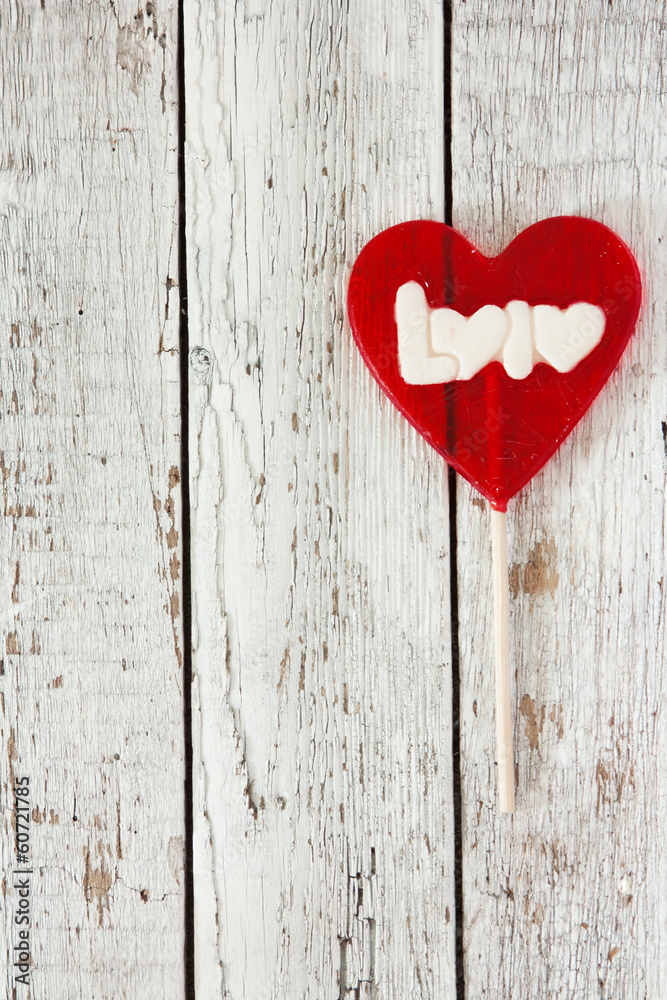 Valentines Day background with lollipop heart Valentines Day background with lollipop heart