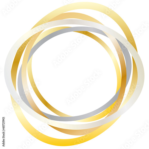 Kreis - abstrakte Ringe - Metall - Gold - Silber