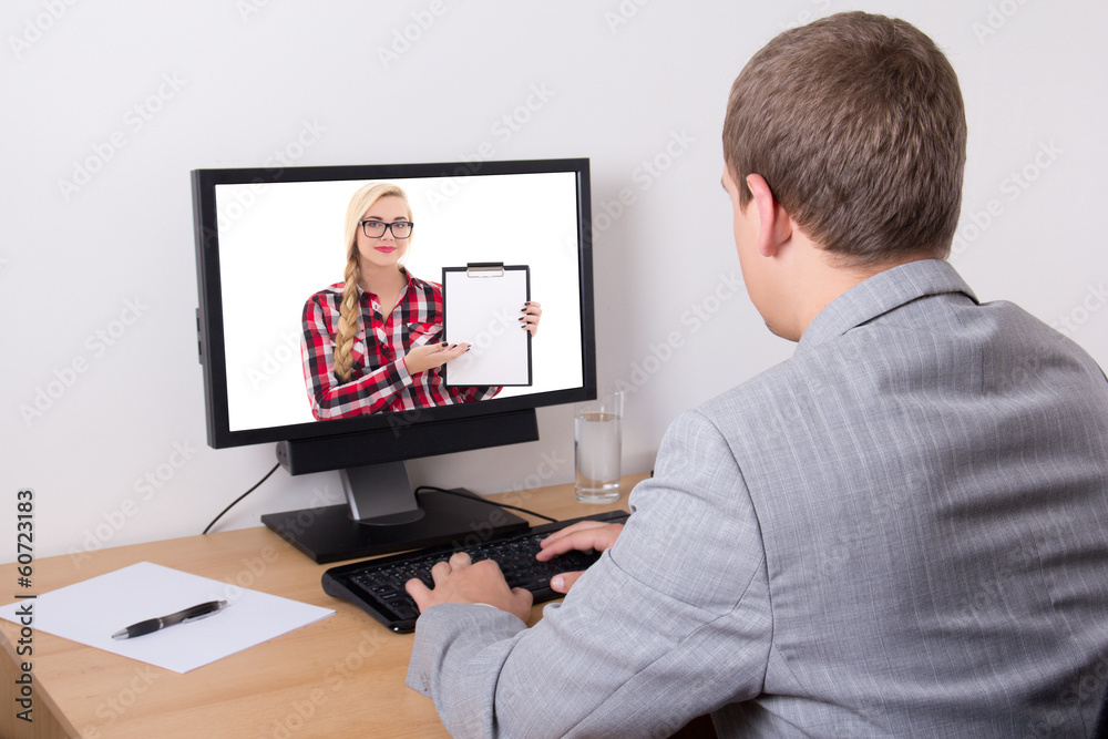 business man working with computer in office