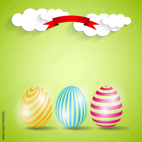 Easter eggs background - Happy easter card illustration