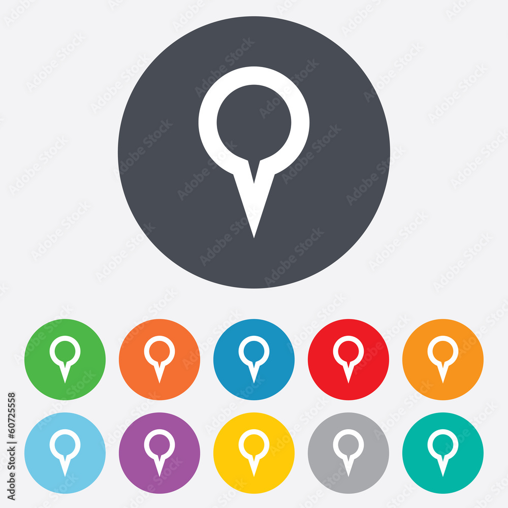 Map pointer sign icon. Marker symbol. Map pointer sign icon. Marker symbol.